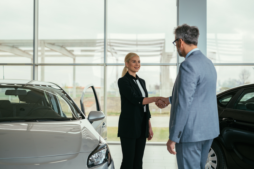 Senior buying a new car