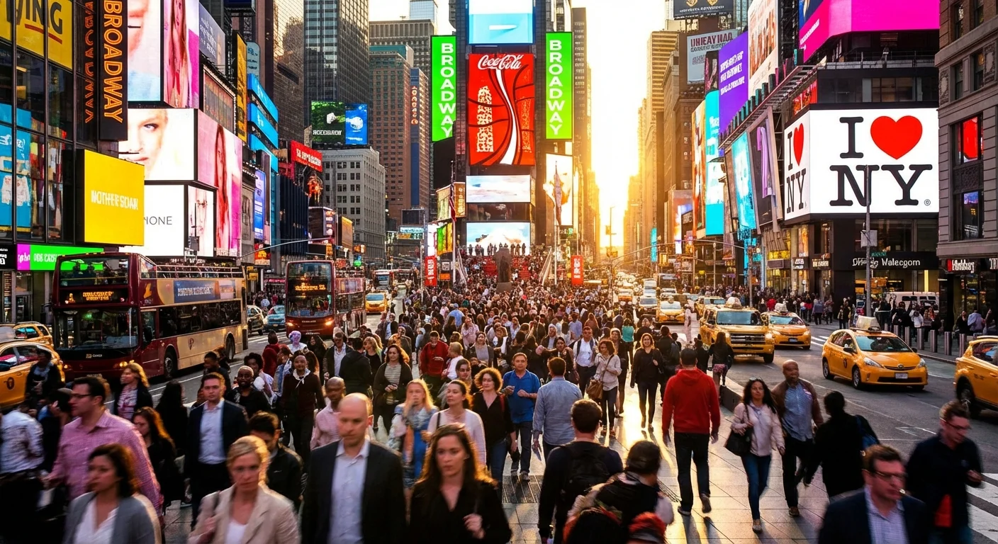 A crowded tourist district in Anaheim.