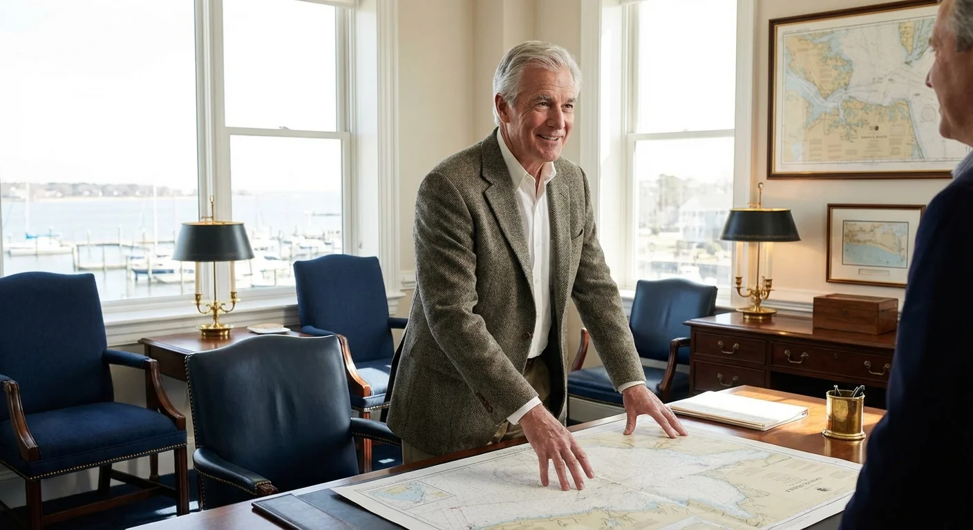A senior man working in a professional office in Virginia Beach.