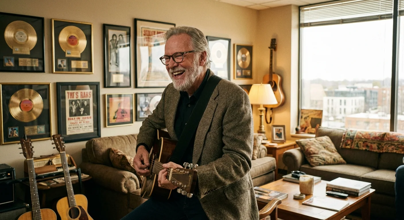 A senior man working in a professional Tennessee music or business office.