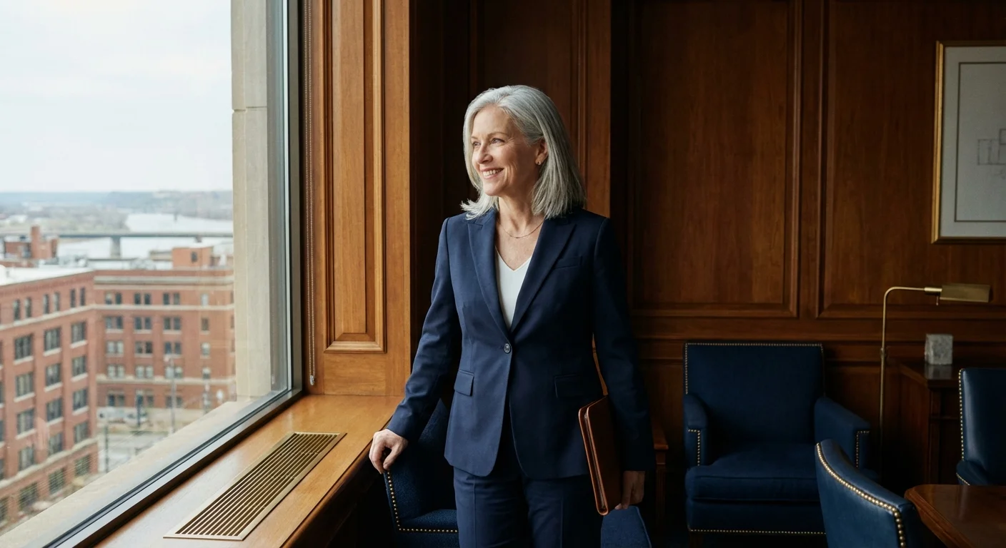 A senior professional working in a corporate Omaha office.