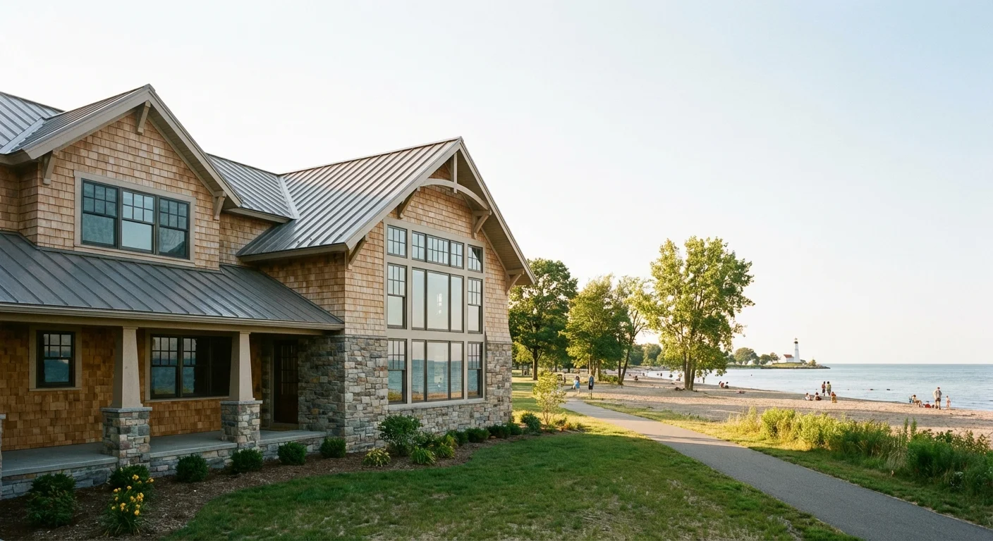 A well-kept two-story home near the waterfront in Erie, Pennsylvania.