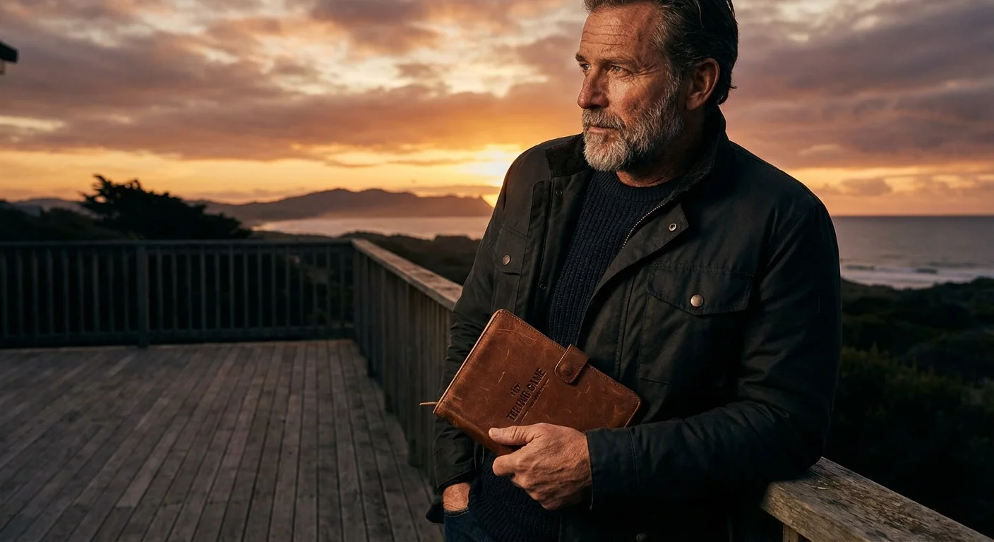 An older man looks at the horizon at sunset, symbolizing the importance of timing.