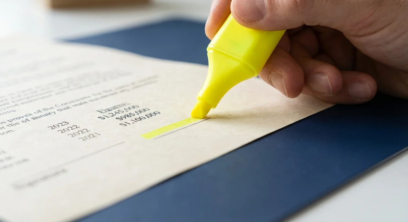 Close-up of a person highlighting details on their Social Security earnings statement.