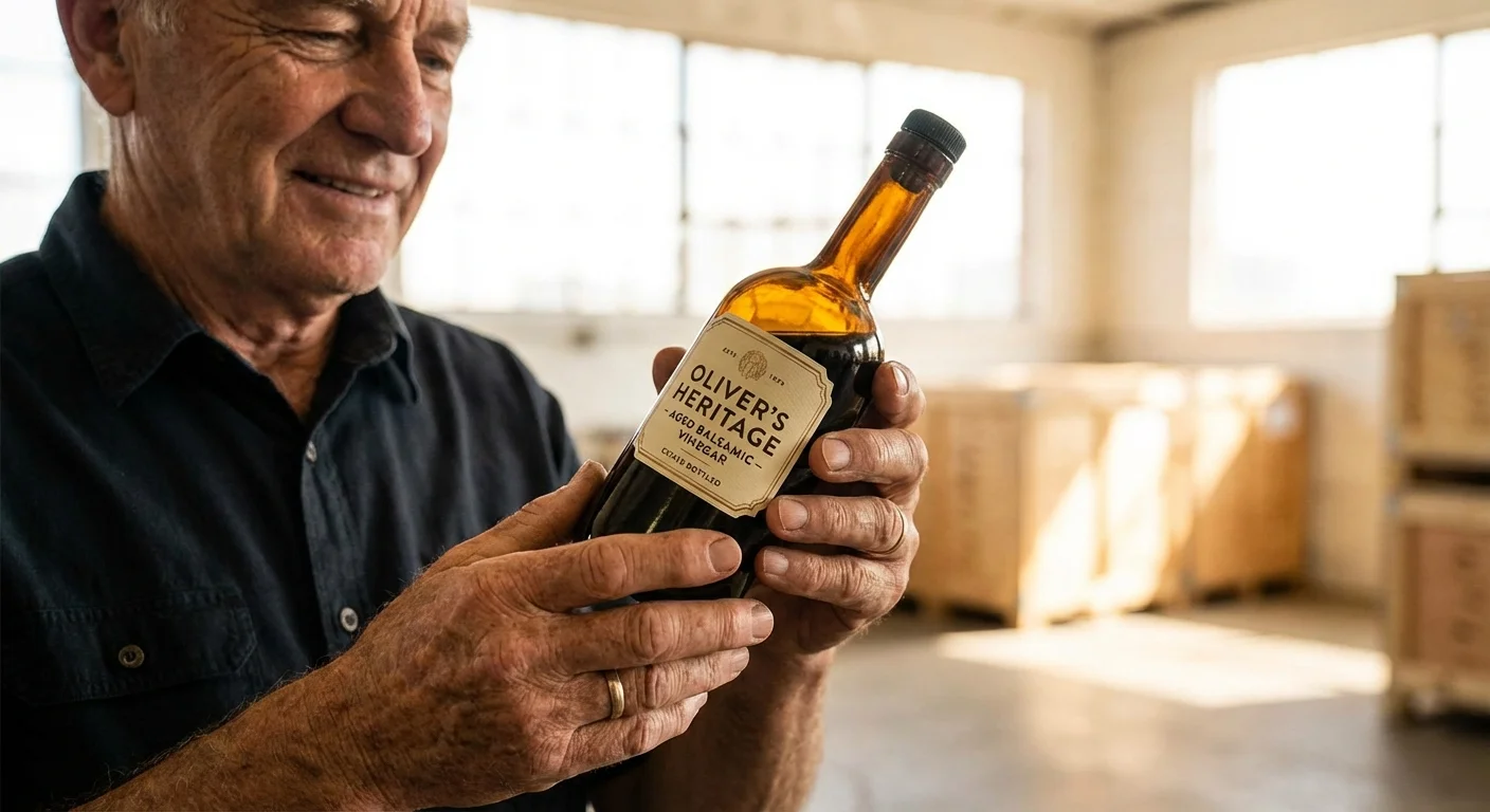Close-up of a senior man's hands inspecting a product label in a store.