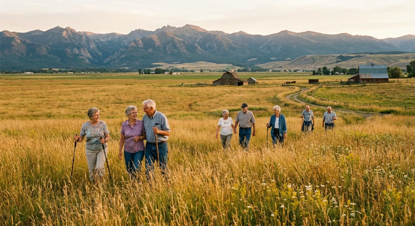 Seniors in a field near the mountains in La Grande, Oregon.