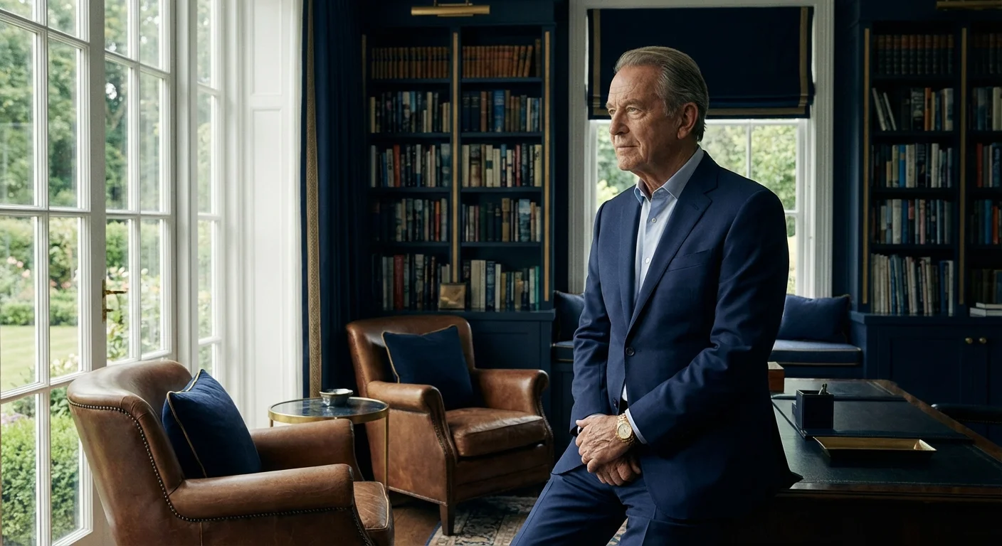 Successful retiree in a modern home office.