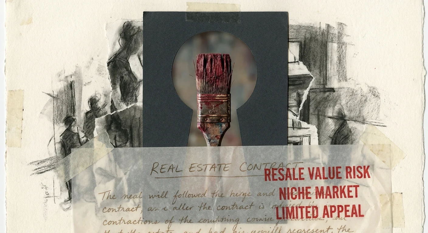 A conceptual collage showing a single hobby through a keyhole, surrounded by fragmented legal text and fading edges.