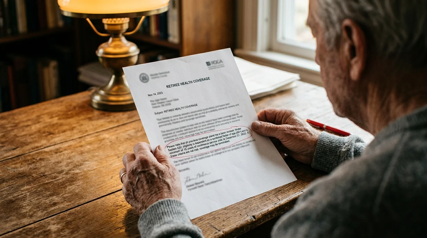 A close-up photograph of a person's hands holding an employer letter with a confusing paragraph circled in red pen.