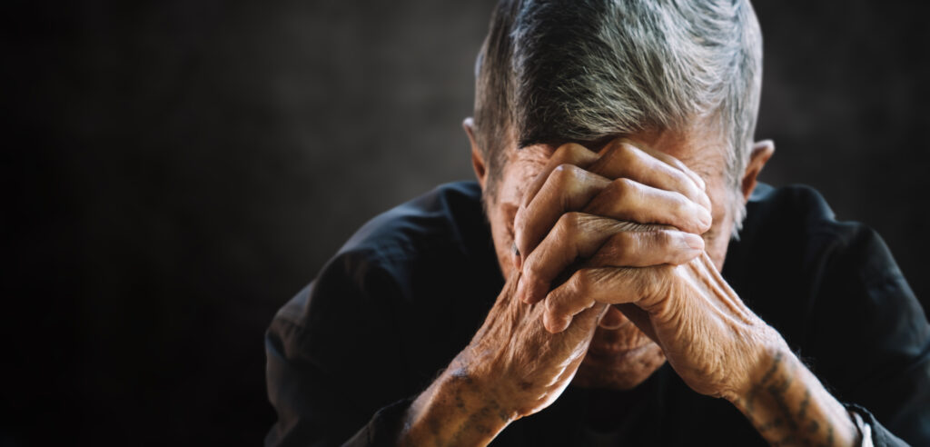 Sad old man
